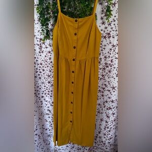 Old Navy Mustard Smocked-Neck Tank Dress